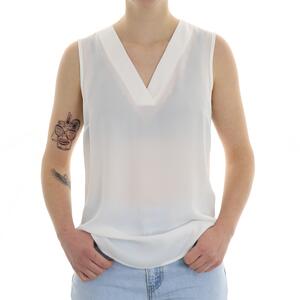 TOP SCOLLO A V BIANCO